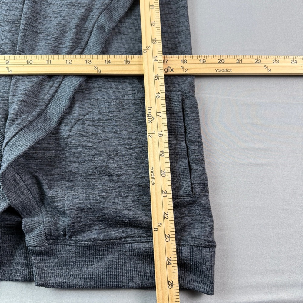 Athleta Heathered Charcoal Grey Hoodie Cardigan Sweater Open Front Size S Preppy - Picture 10 of 14